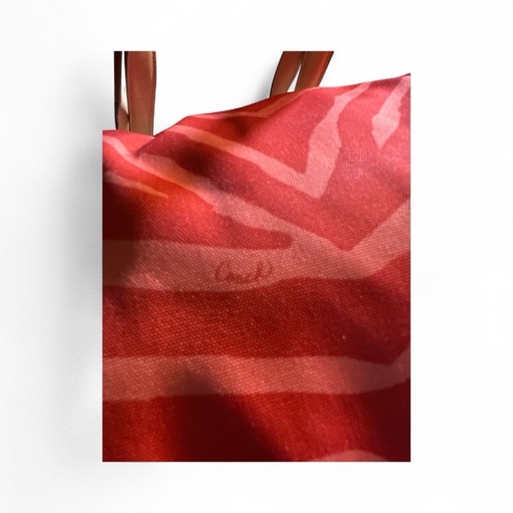 ✨Coach Devin Zebra Print Shoulder Bag F24022 – Rare Red Coral Glam Statement EUC - Picture 7 of 9